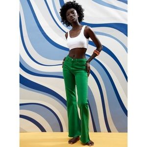 Zara ZW The Skinny Flare Jeans in Green size 26 (us 2)